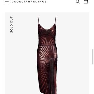 Georgia hardinge red wine AND ivory metallic dress, US size 4/6